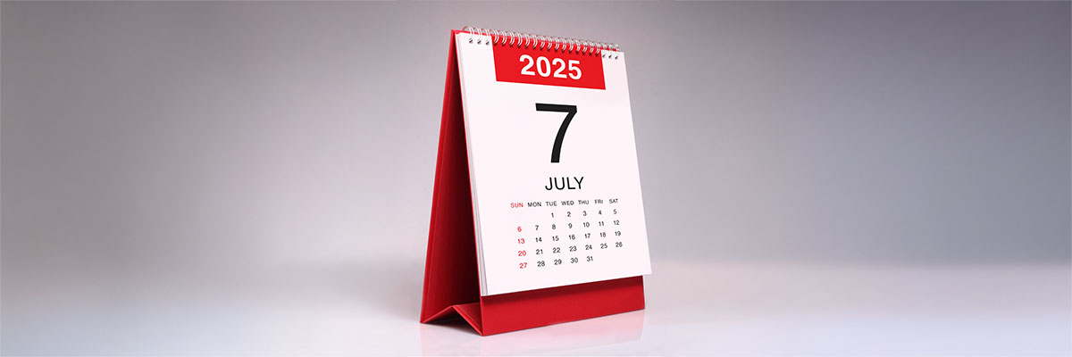 calendrier qui montre quand auront lieu les changements pour entreprise en juillet 2025
